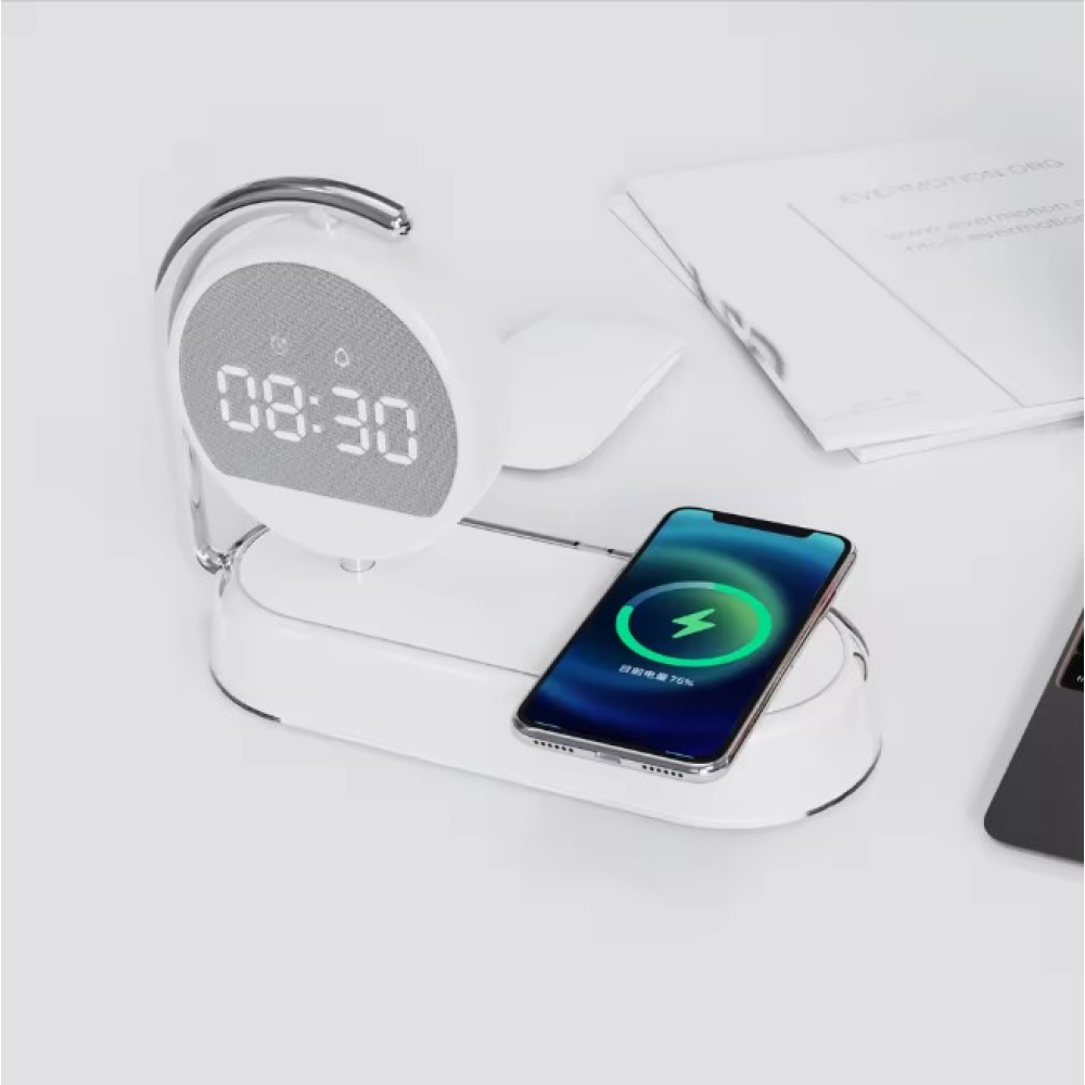 Станция беспроводной зарядки с часами и светильником LED QinetiQ QN-01 15W Samsung iPhone