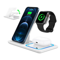 Складная станция беспроводной зарядки 3 в 1 15W XO WD05 for iPhone/iWatch/AirPods