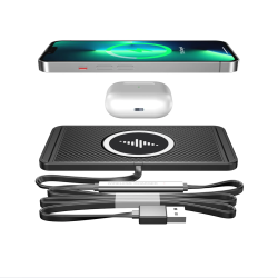 Силиконовый коврик в авто с беспроводной зарядкой QINETIQ Car Wireless Pad A1 15W (New Design)