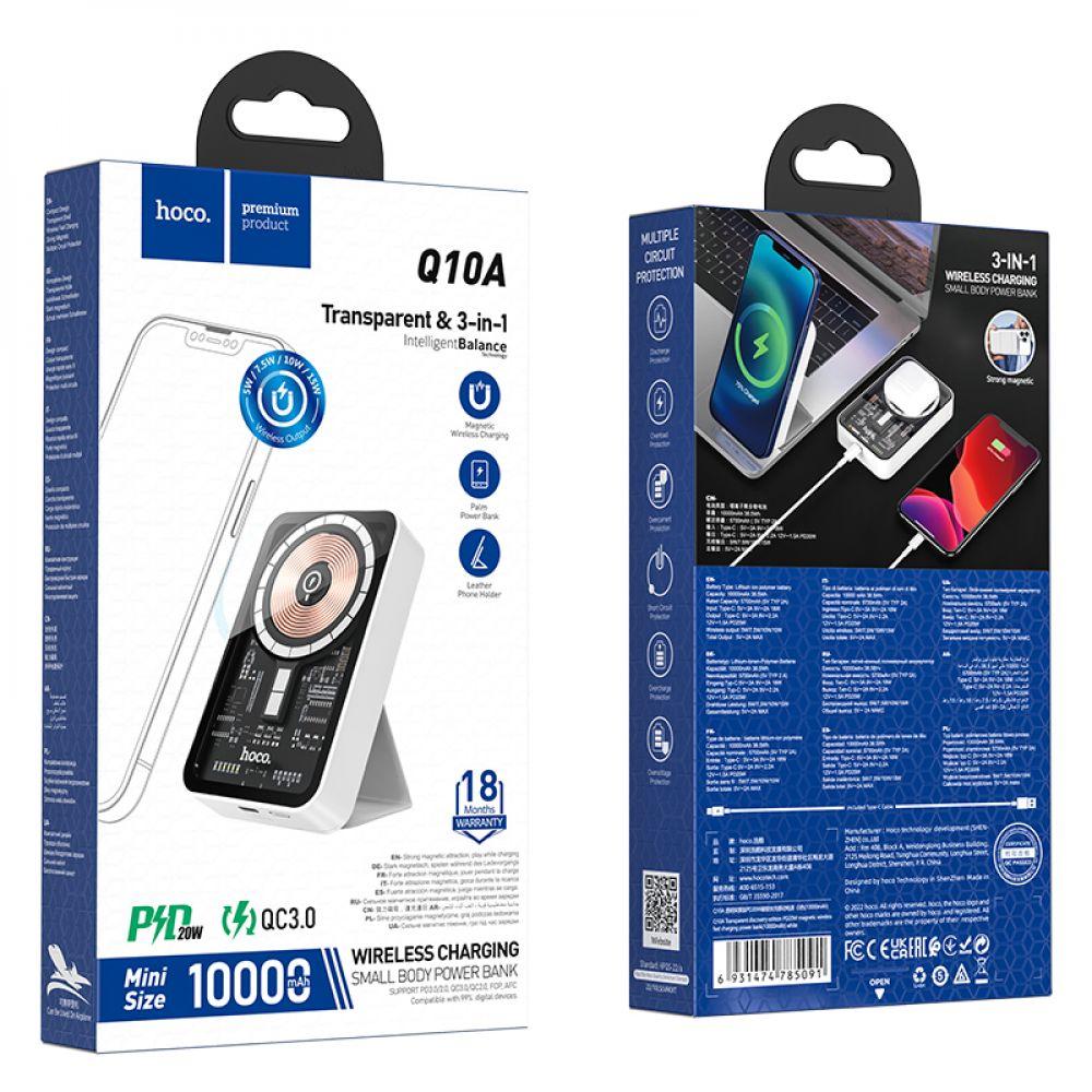 Power Bank Hoco Q10A PD20W Wireless Fast Charging 10000mAh Magsafe для Apple iPhone 12/15 Pro Max Белый