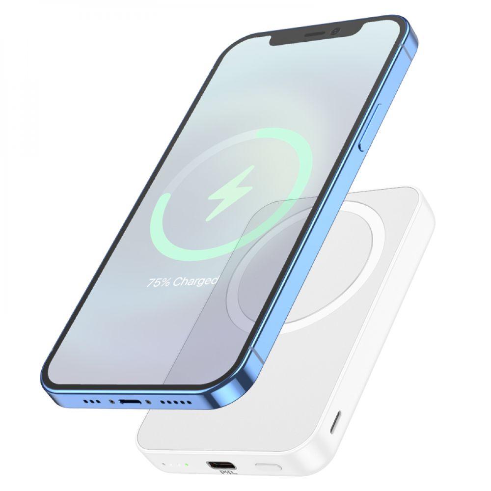 Power Bank Hoco J109 PD20W Easy Wireless Fast Charging 5000mAh Magsafe для Apple iPhone 12/15 Pro Max Белый