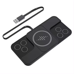 Силиконовый коврик в авто с беспроводной зарядкой QINETIQ Car Wireless Pad A5 15W для Apple iPhone 12-15 Pro, Pro Max