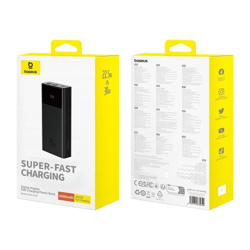 Power Bank OS-Baseus Star-Lord 30W 20000 mAh Cluster Black (P10022904113-00) Цвет Черный