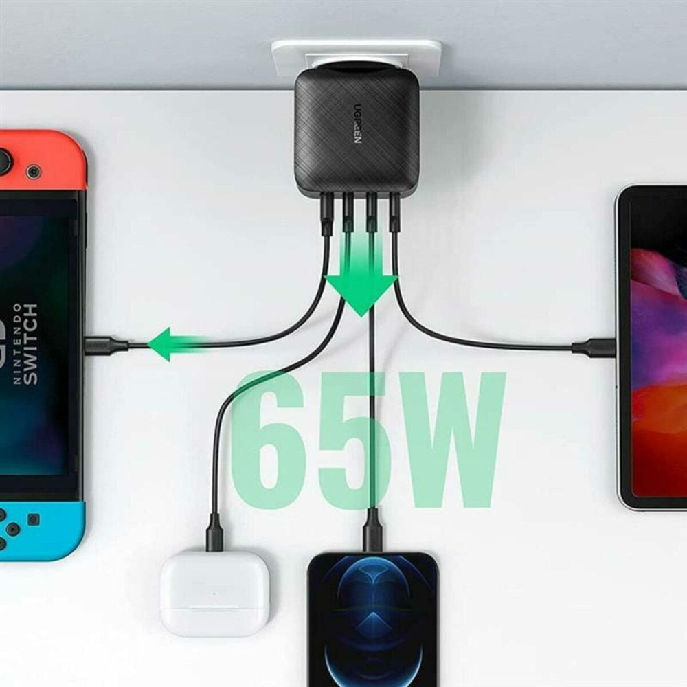 Зарядное Устройство UGREEN CD224 65W Wall Charger (3C1A) EU (UGR-70774)