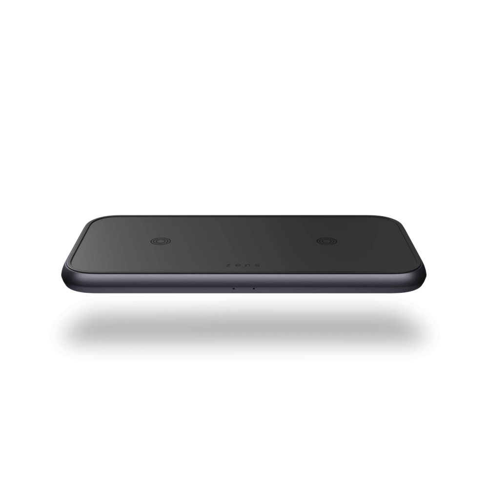 Док-станция беспроводной зарядки 2в1 для Apple iPhone/AirPods Zens Dual Aluminium Black with 30W USB-C PD adapter