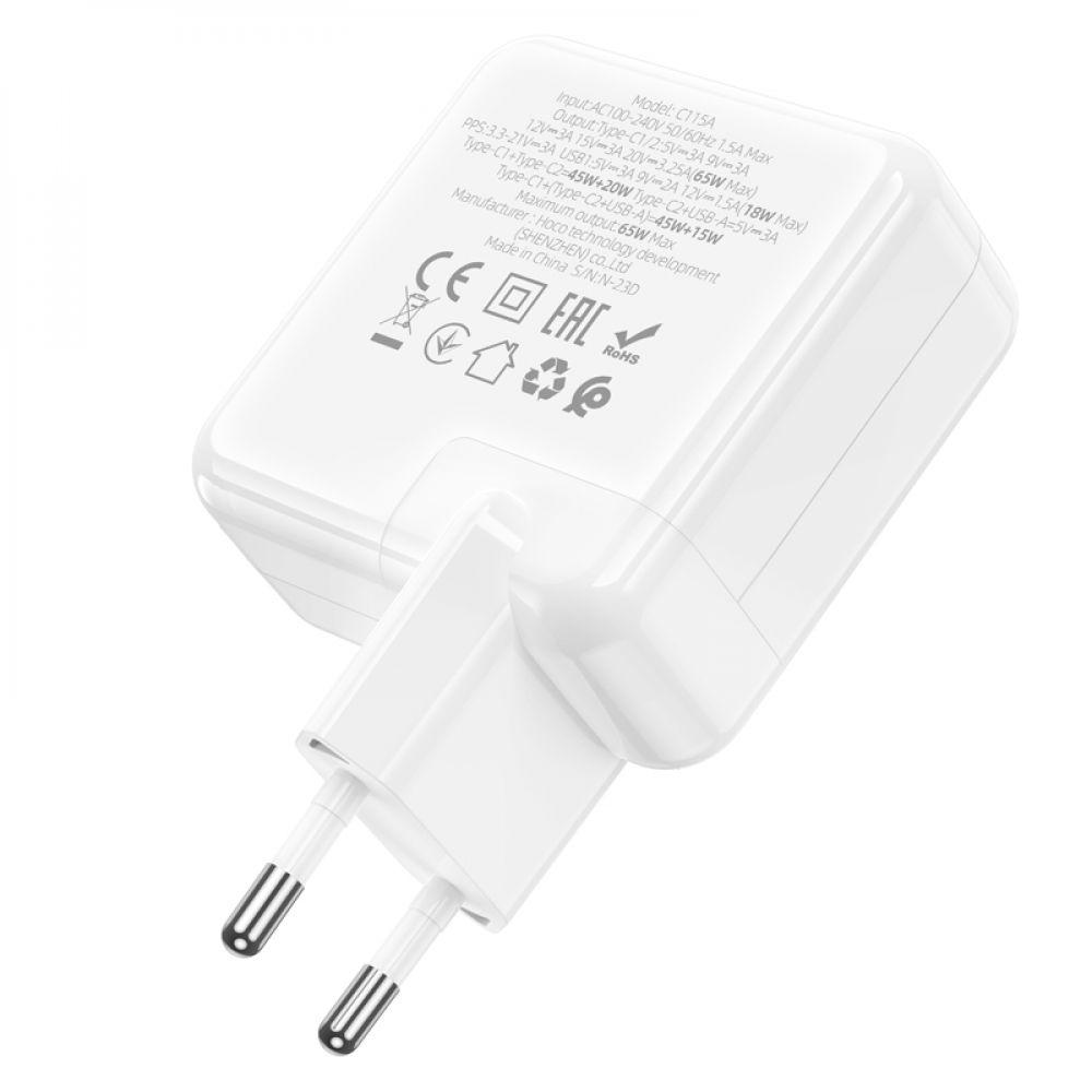 Сетевое Зарядное Устройство Hoco C115A Header PD65W/QC (2C1A)