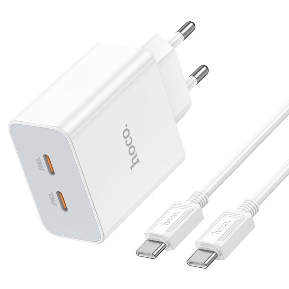 Сетевое зарядное устройство Hoco C108A Leader PD35W/QC Type-C to Type-C адаптер с кабелем для зарядки