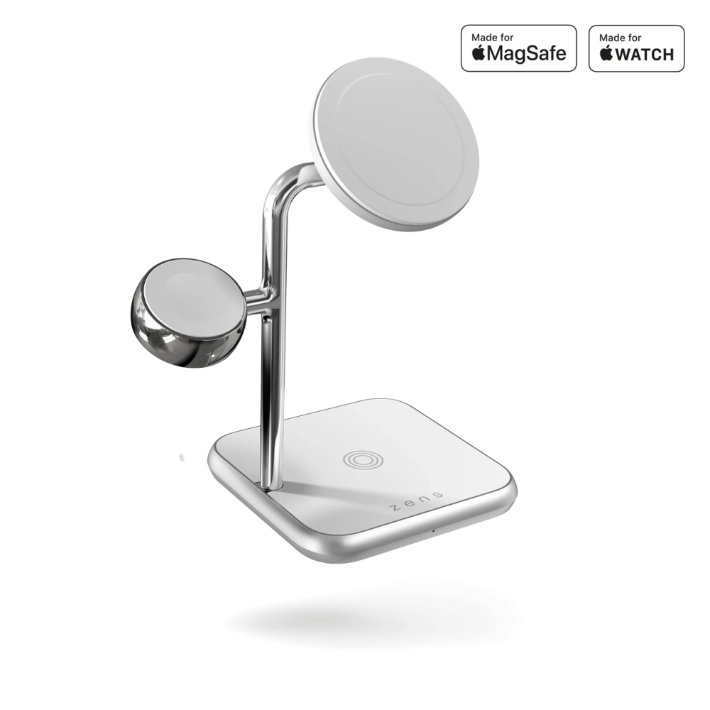 Беспроводная зарядная док-станция магнитная 4в1 для Apple iPhone/iWatch/AirPods Zens White