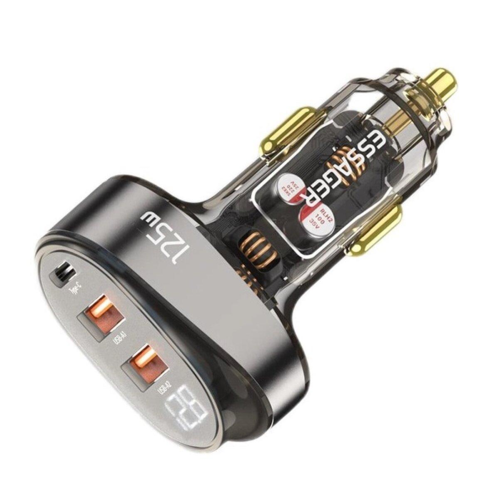 Автомобильное зараядное устройство в прикуриватель Essager 125w Transparrent Digital Display Car Charger brown (ECC2AC-FM12-Z)