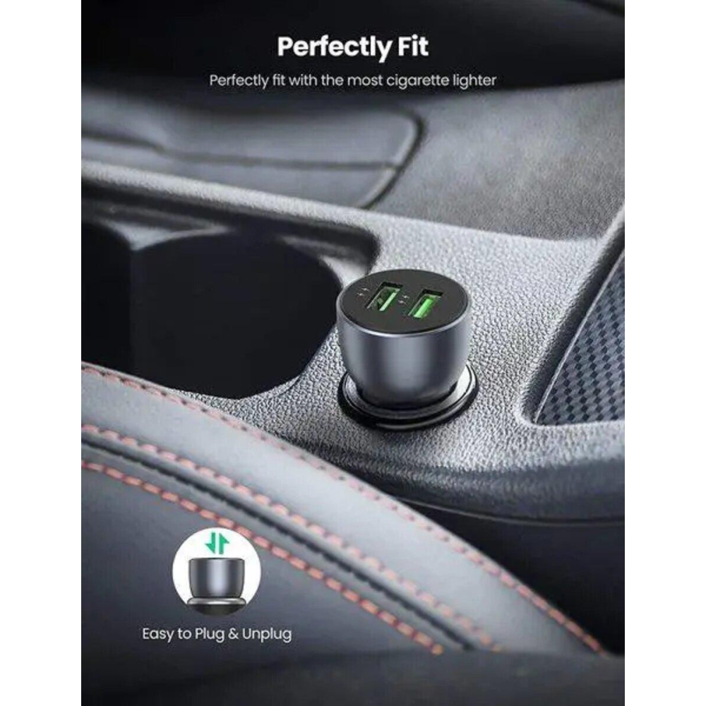 Автомобильное зараядное устройство в прикуриватель UGREEN CD213 Fast Car Charger (Dark Blue) (UGR-10144)