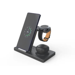 Док-станция беспроводной зарядки 3 в 1 T258 15W для смартфона Самсунг, Galaxy Watch 3-5, Galaxy Buds