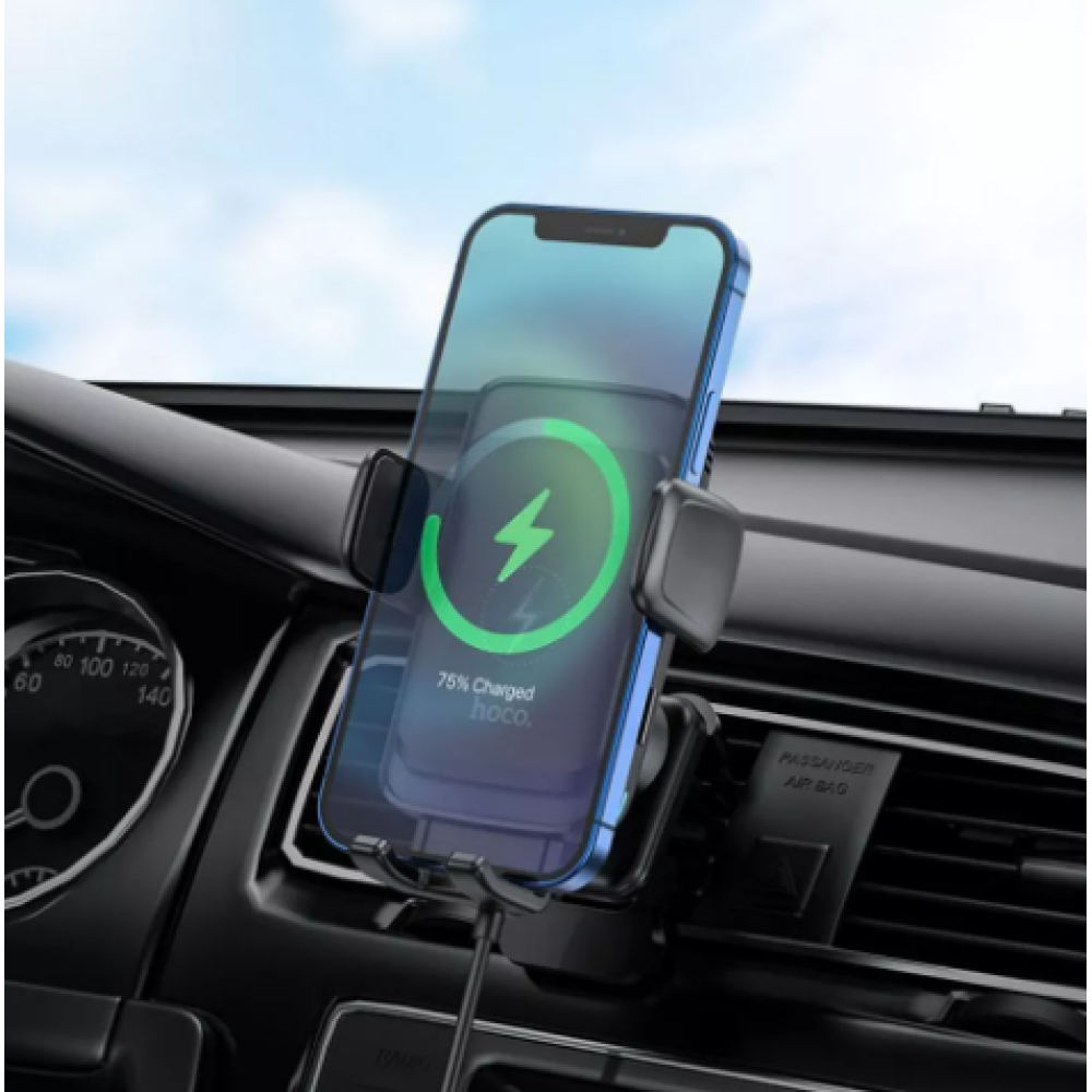 Автомобильный держатель с беспроводной зарядкой Hoco S35 15W