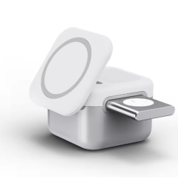 Беспроводная док-станция Куб 3 в 1 для Apple iPhone 12 и 15 AirPods iWatch QN-31 15W Magsafe QinetiQ