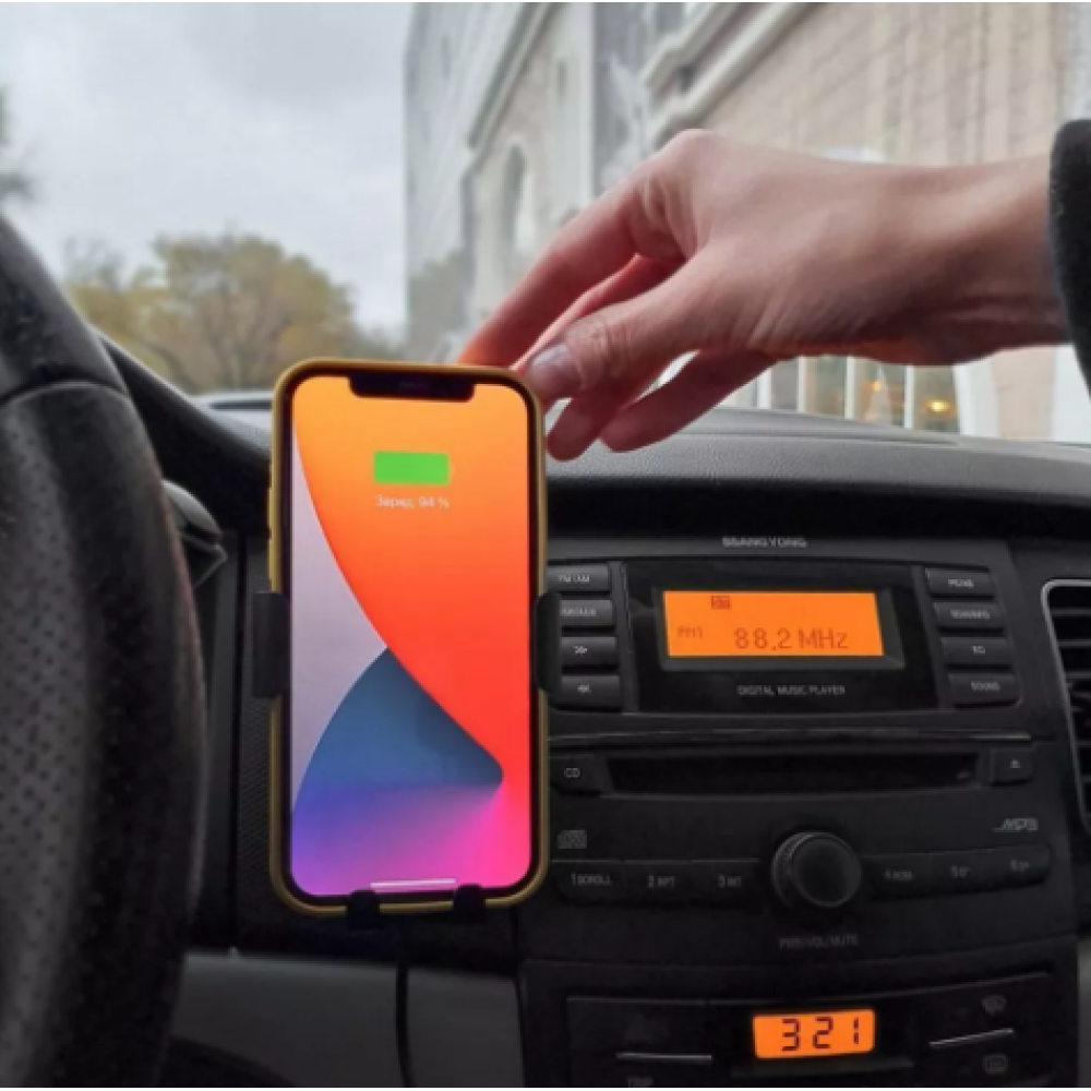 Автодержатель с беспроводной зарядкой Hoco CA105 15W