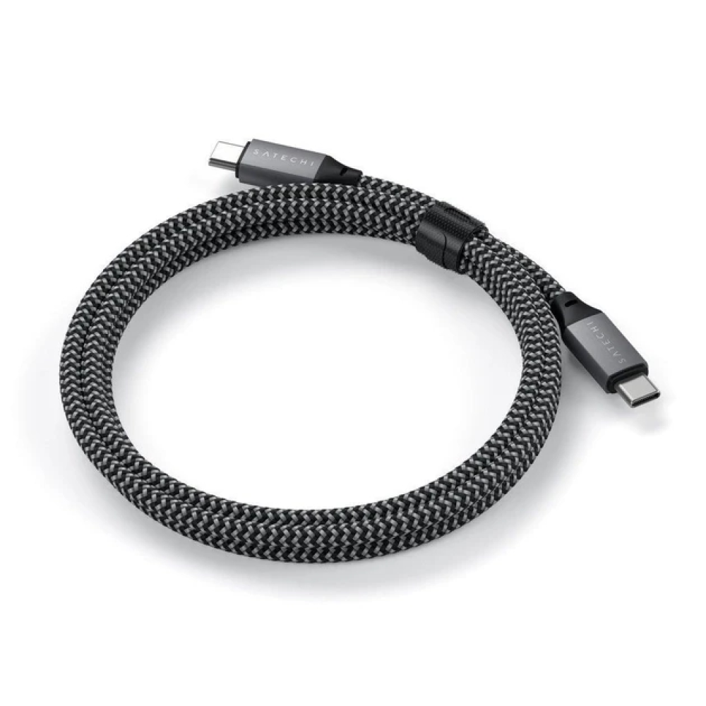 Кабель для синхронизации данных 2 метра Satechi USB-C to USB-C Cable 100W Space Gray (ST-TCC2MM)