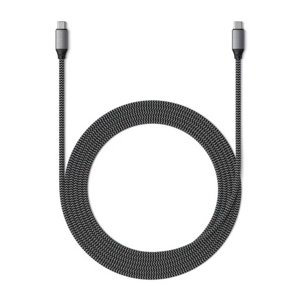 Кабель для синхронизации данных 2 метра Satechi USB-C to USB-C Cable 100W Space Gray (ST-TCC2MM)