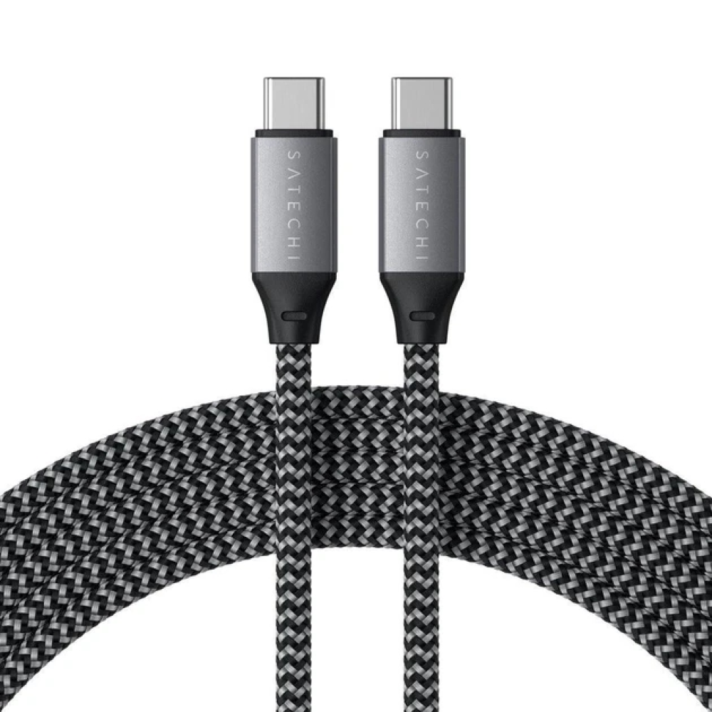 Кабель для синхронизации данных 2 метра Satechi USB-C to USB-C Cable 100W Space Gray (ST-TCC2MM)