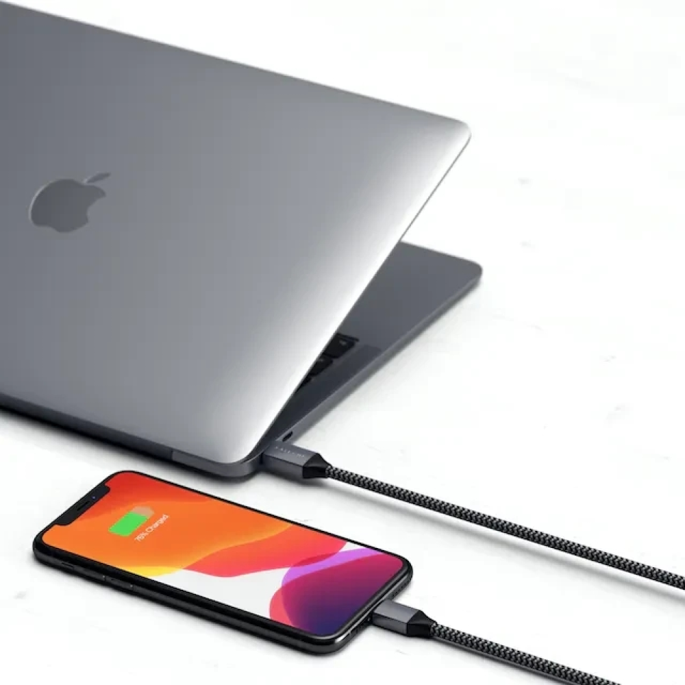Кабель для передачи данных 1.8 метра USB-C to Lightning Satechi Cable Space Gray (ST-TCL18M)