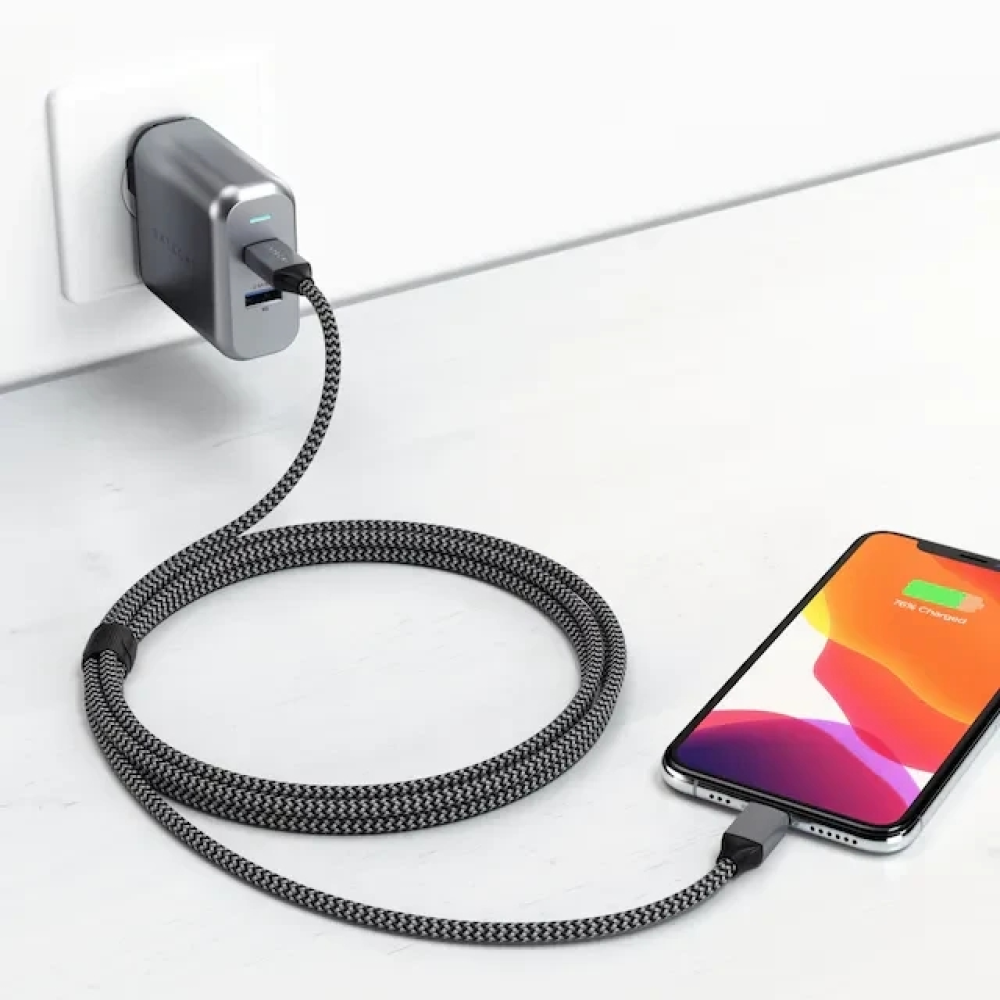 Кабель для передачи данных 1.8 метра USB-C to Lightning Satechi Cable Space Gray (ST-TCL18M)
