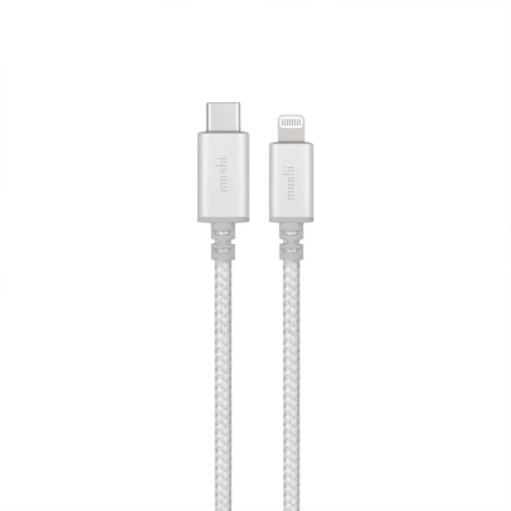 Кабель передачи данных 1.2 метра Lightning, USB-C Moshi Integra™ Cable to Jet Silver