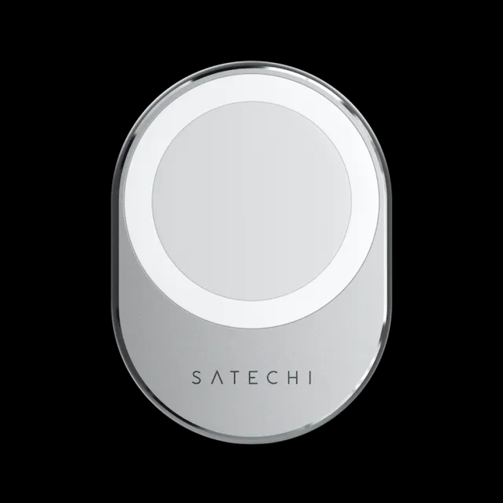 Магнитный автодержатель с беспроводной зарядкой для смартфонов 15 Вт Satechi Magnetic Gray