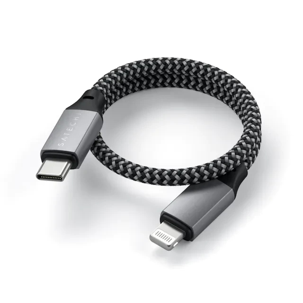 Кабель для зарядки и передачи данных 25 см Satechi USB-C to Lightning Cable Space Gray