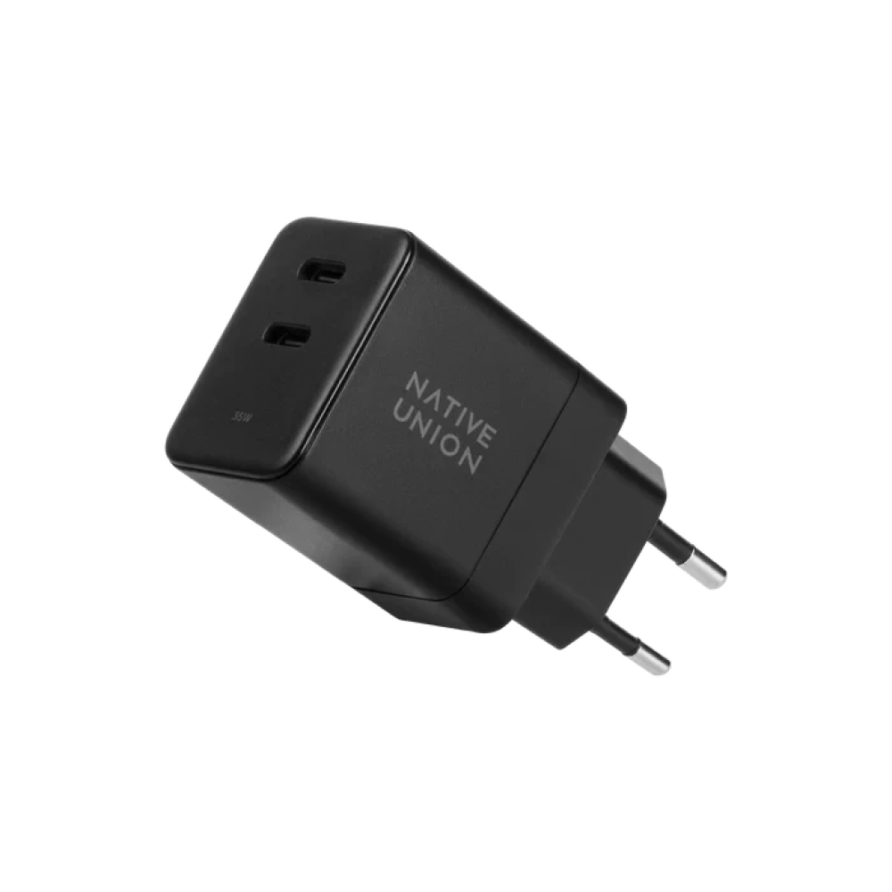 Сетевое зарядное устройство для телефона и другой техники Native Union Fast 35W Dual USB-C Port Black