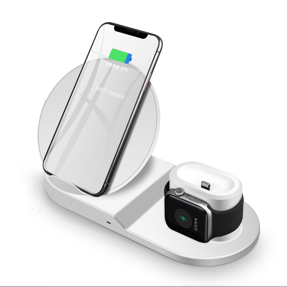 Станция Беспроводной зарядки 3 в 1 для телефона Часов и наушников Qi Dock Station N30