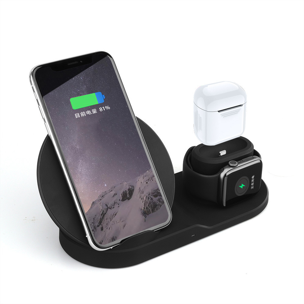 Станция Беспроводной зарядки 3 в 1 для телефона Часов и наушников Qi Dock Station N30