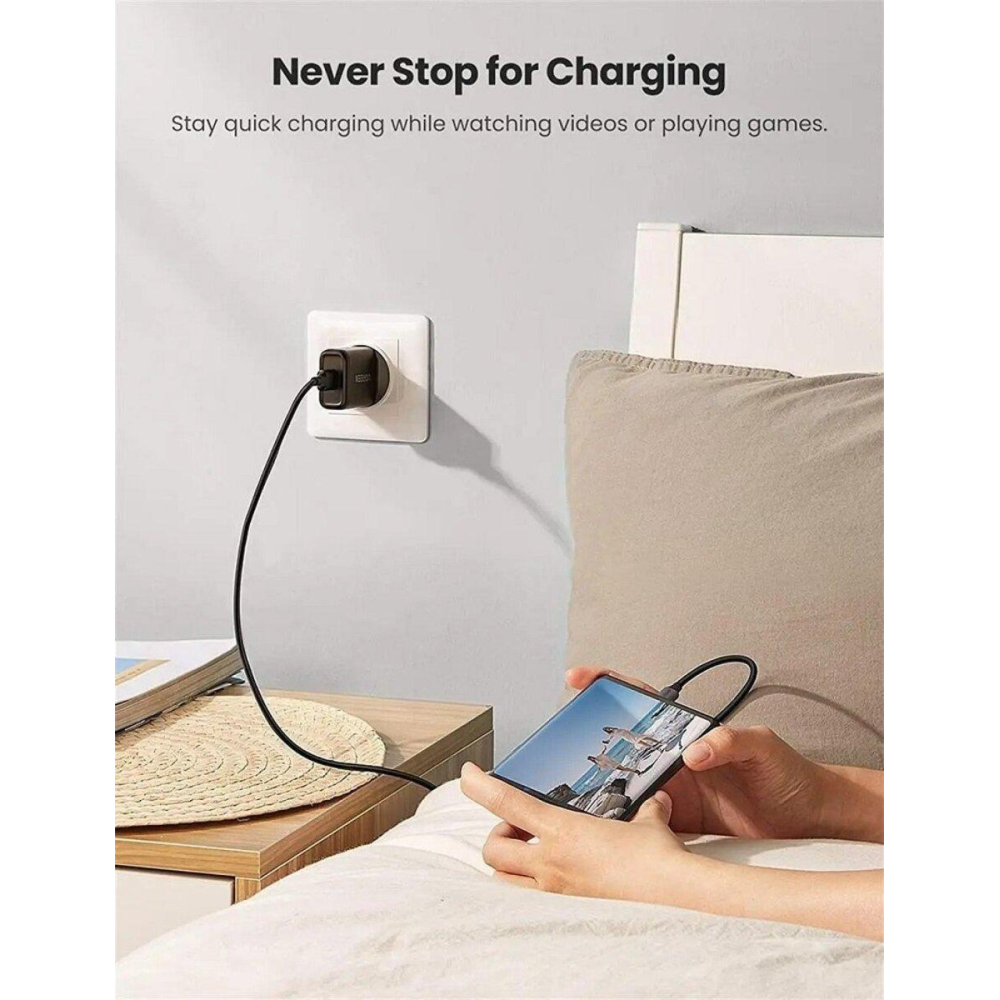 Зарядное Устройство UGREEN CD122 QC3.0 USB Fast Charger EU (Black) (UGR-70273)