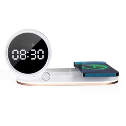Ночник , часы с функцией беспроводной зарядки LED QinetiQ QN-02 15W Samsung iPhone